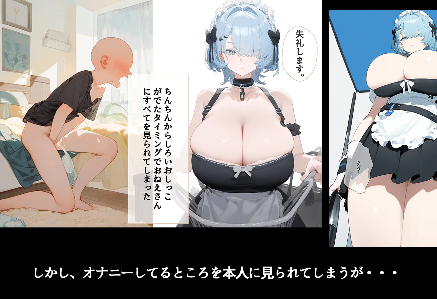 となりの屋敷の爆乳メイドはおっぱい触っても、オコられない