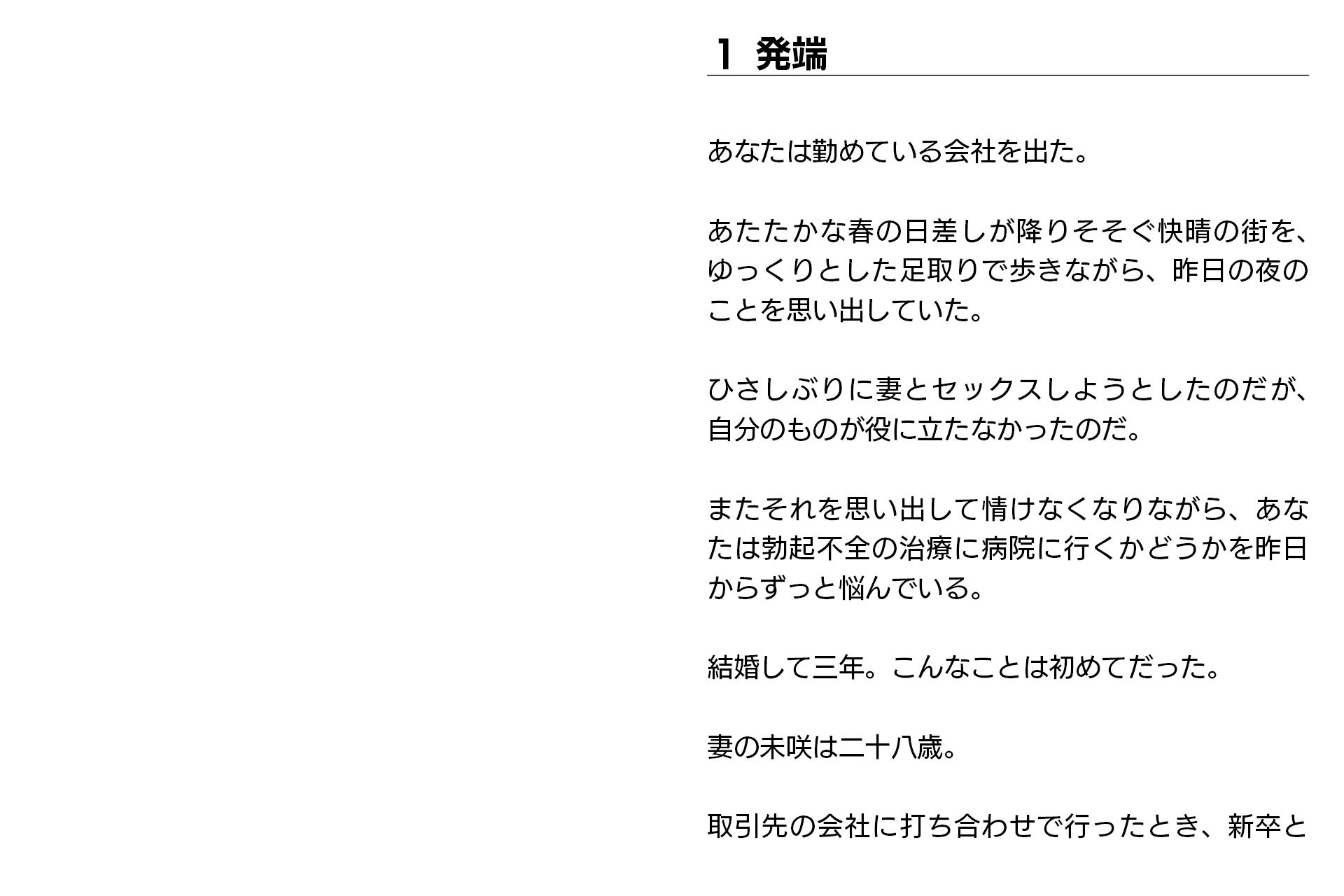 ネトラレ妻・未咲〜愛する妻は、彼女の会社の上司に寝取られていた（CGノベル/NTR）