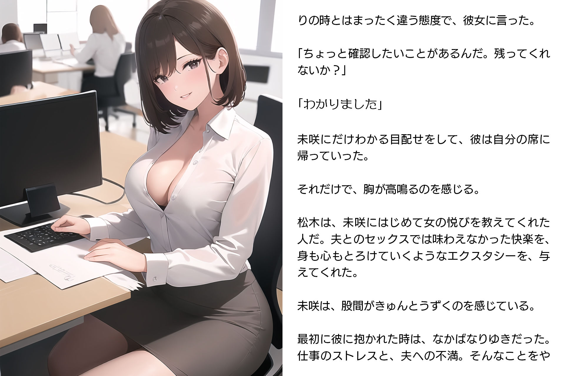 ネトラレ妻・未咲〜愛する妻は、彼女の会社の上司に寝取られていた（CGノベル/NTR）