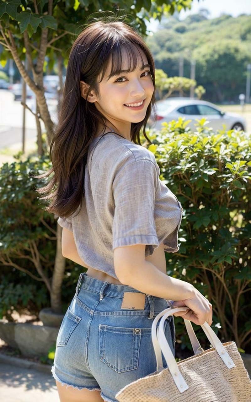 美人彼女と過ごす休日「今日は暑いね」【AIグラビア写真集】