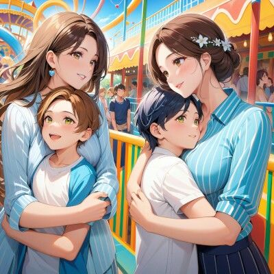 「ママ友ダブルデートvol.1・Mommy Friends: Double Date vol.1」KnitMomのイラスト集31弾