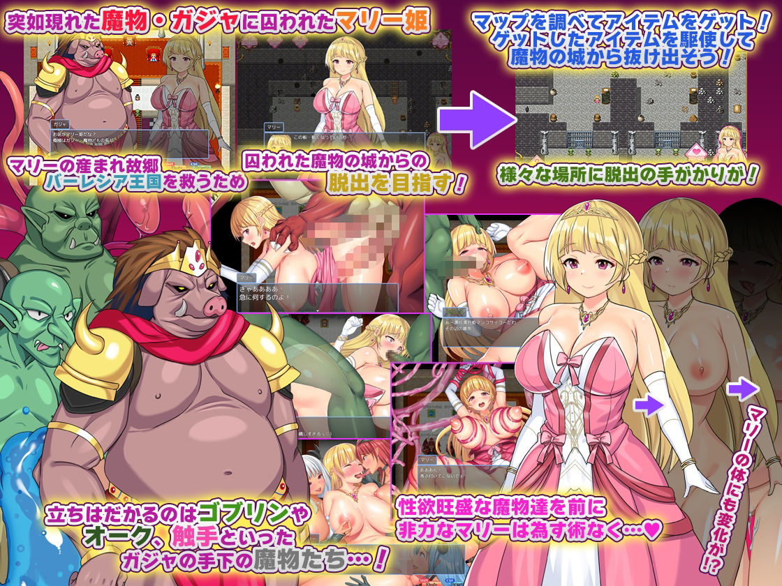 囚われのマリー姫と淫堕の魔物城