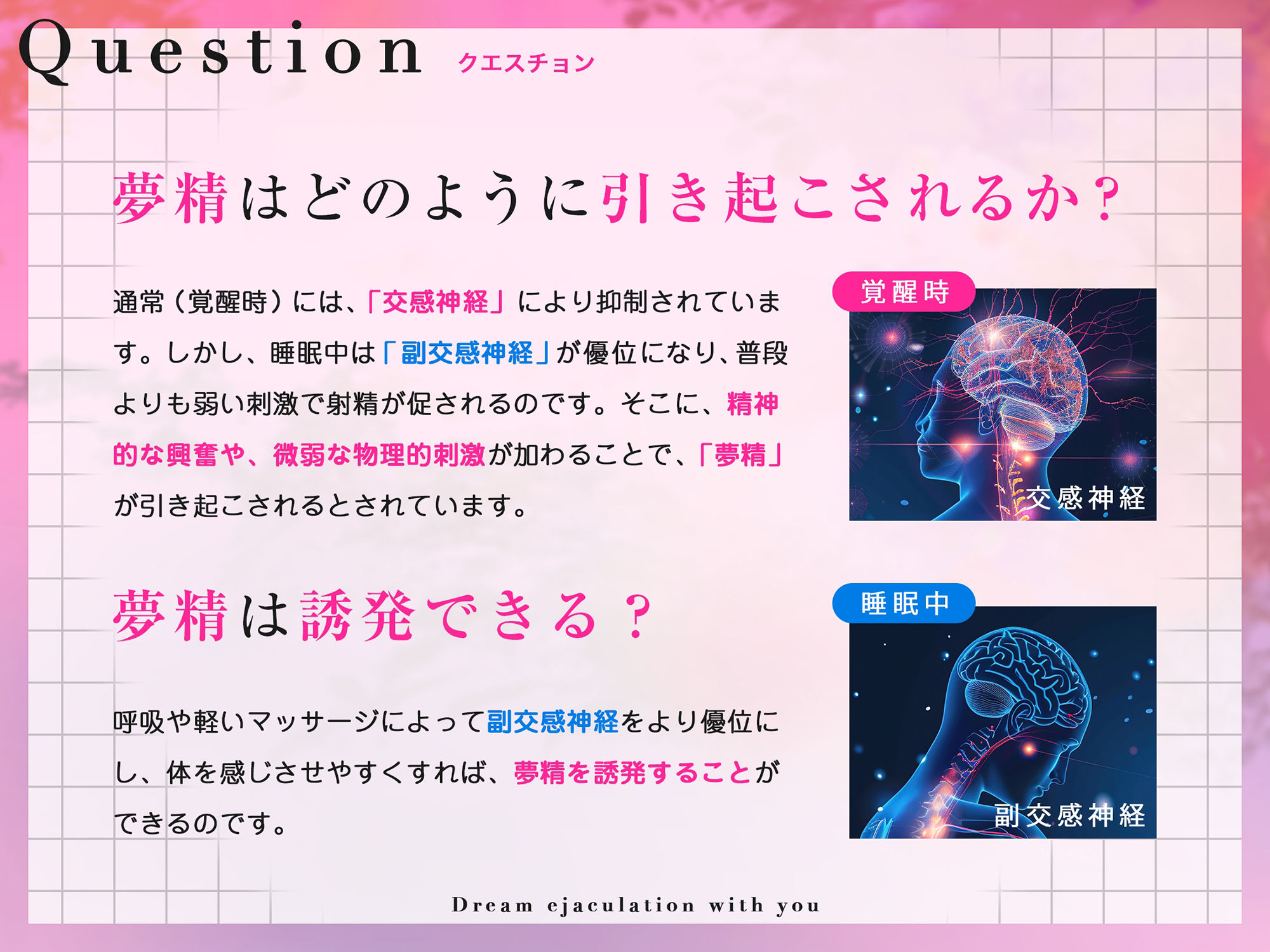 【最新睡眠’脳’科学】キミと夢射精〜初心者でもカンタン！聞くだけで気持ちよ〜く夢精できちゃうお手軽キット〜