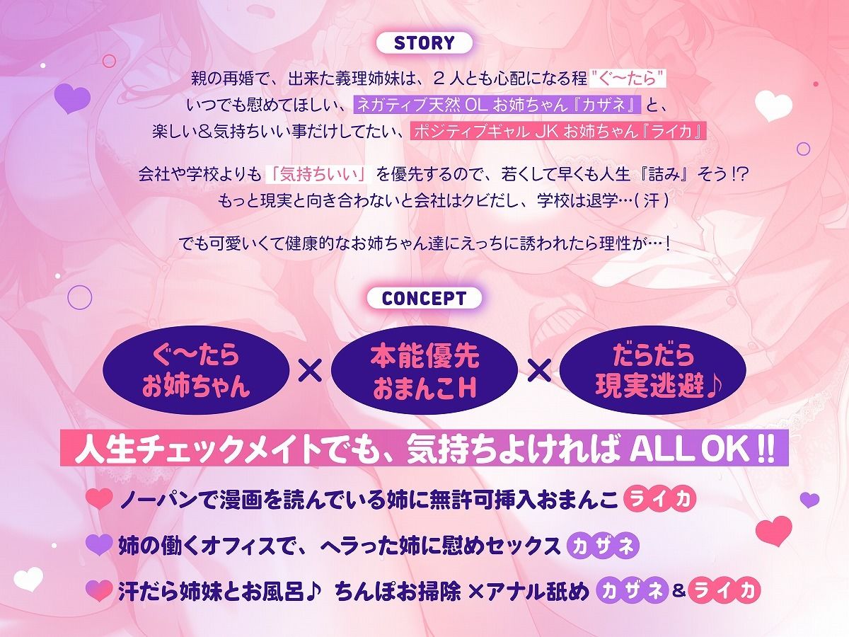 ぐだハメ。チェックメイト？ 〜人生ほぼ’詰み’！？ ぐ〜だら姉妹と甘媚び現実逃避えっち〜